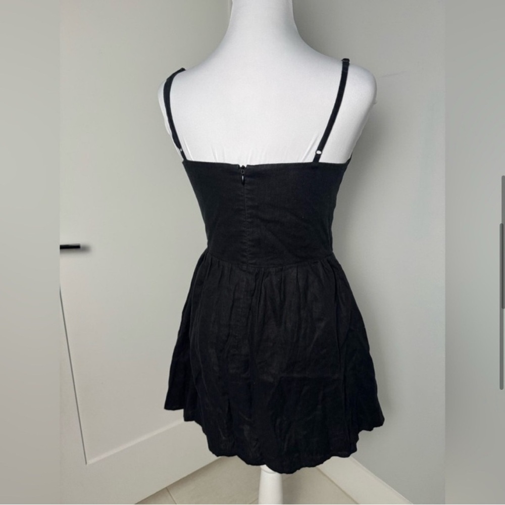 Reformation Velma Linen Dress in Black/Size 6 - Picture 7 of 11
